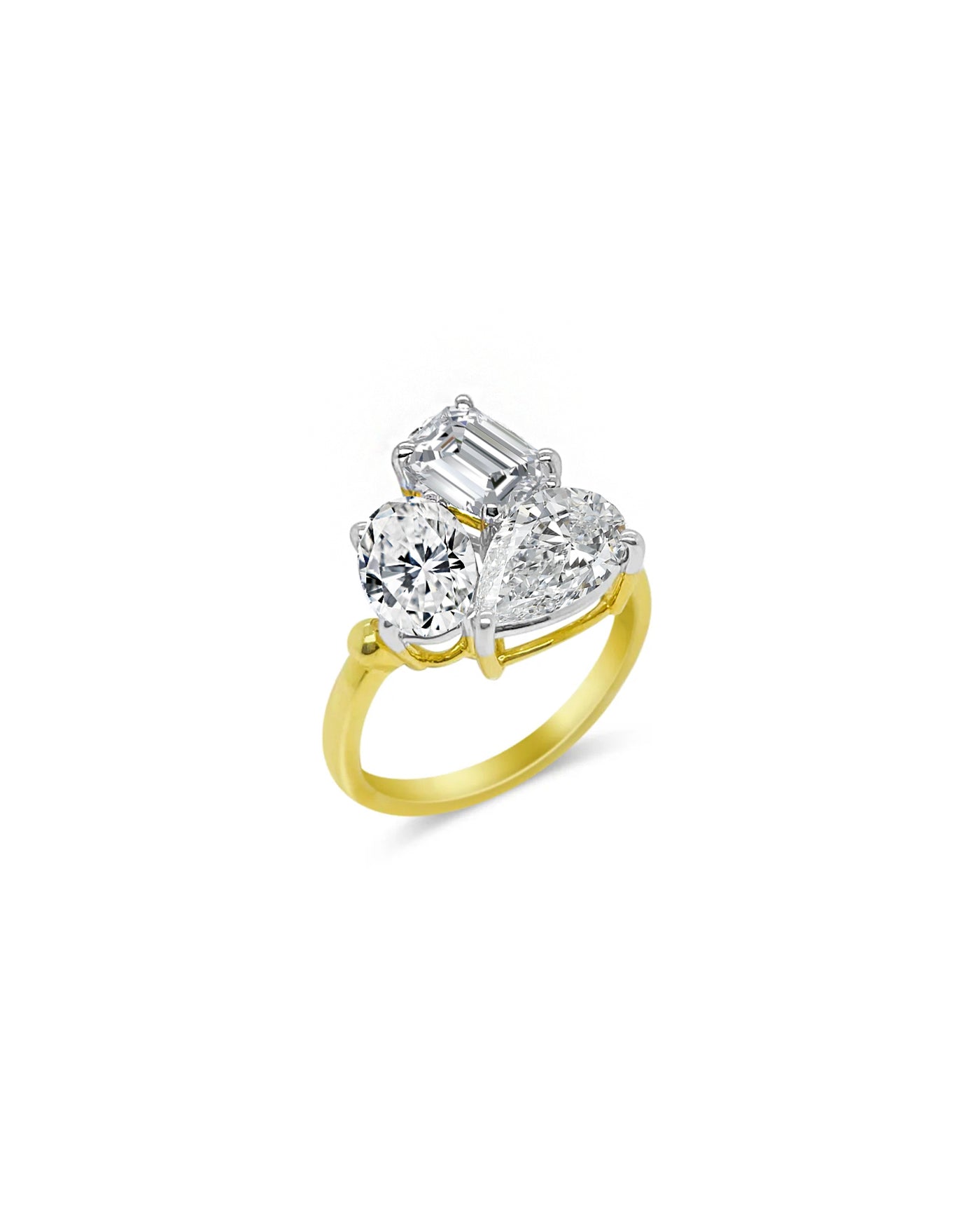 Mixed Cut Three Stone Ring | 3ct LAB Diamond