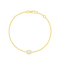 14 Kt Yellow Gold Oval Cut .55 Ct Diamond Bracelet