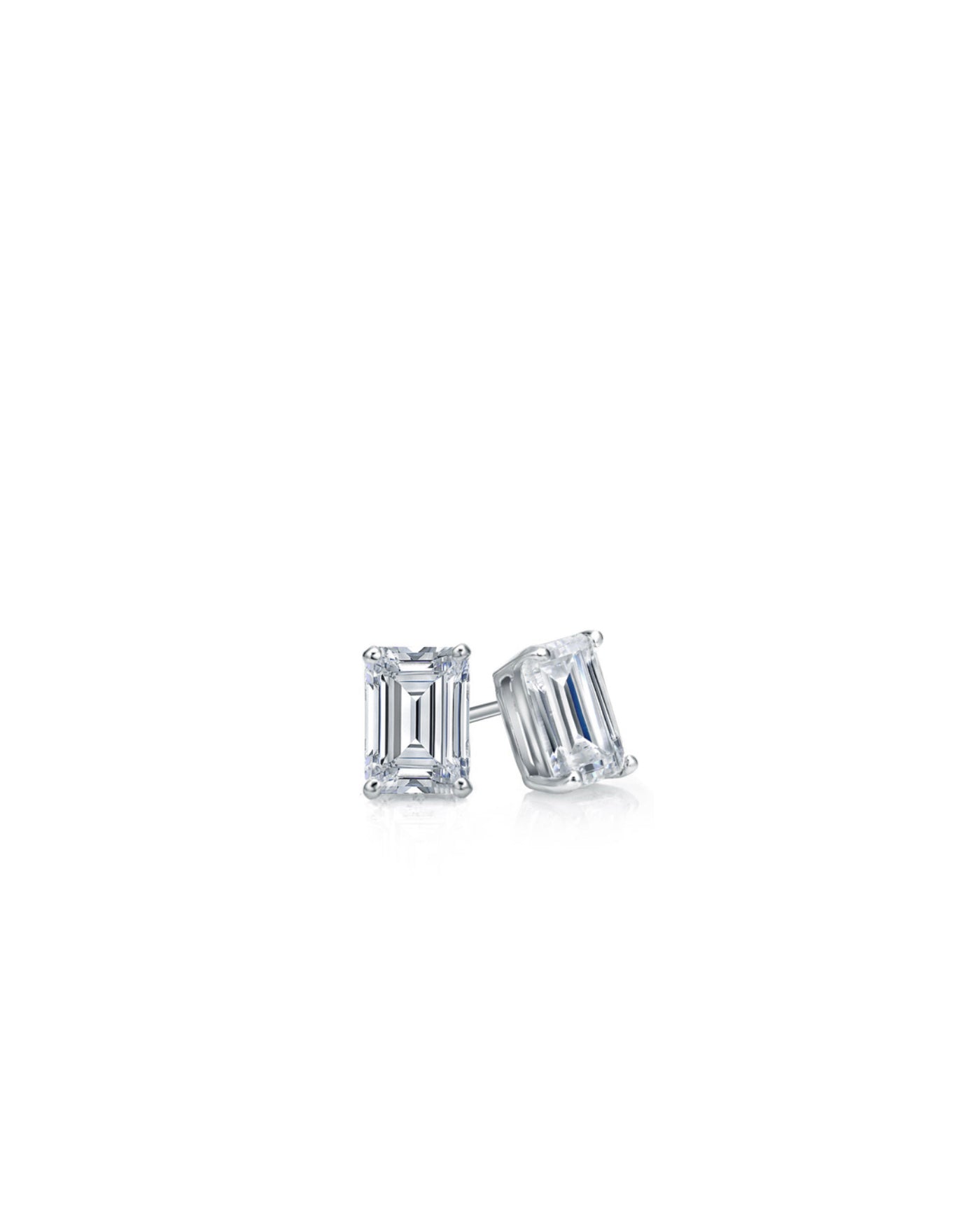 Studs Earrings | Emerald Cut 2ct LAB Diamond