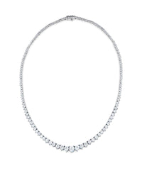 10 Carat Tennis Necklace | Graduated Round Cut