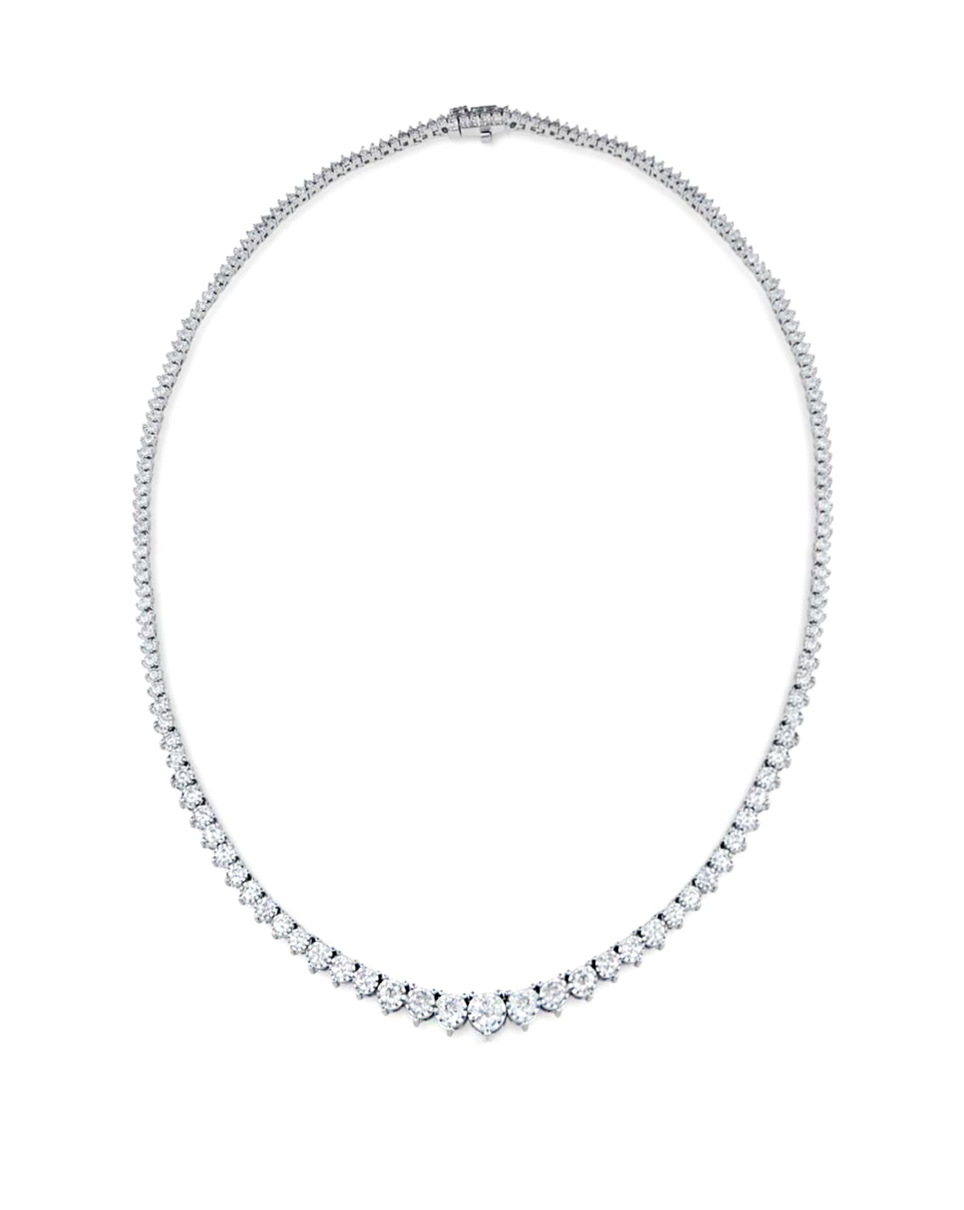 10 Carat Tennis Necklace | Graduated Round Cut