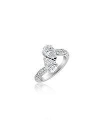Toi et Moi Ring | Pear cut 2ct LAB Diamond