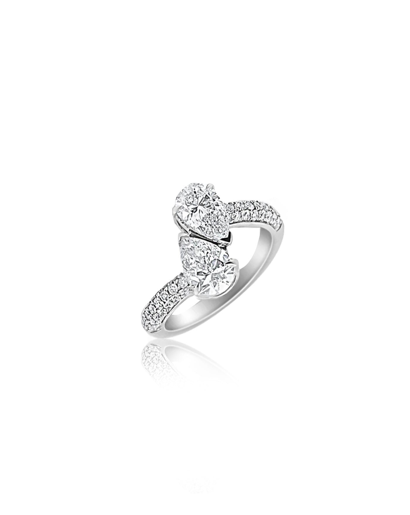Toi et Moi Ring | Pear cut 2ct LAB Diamond