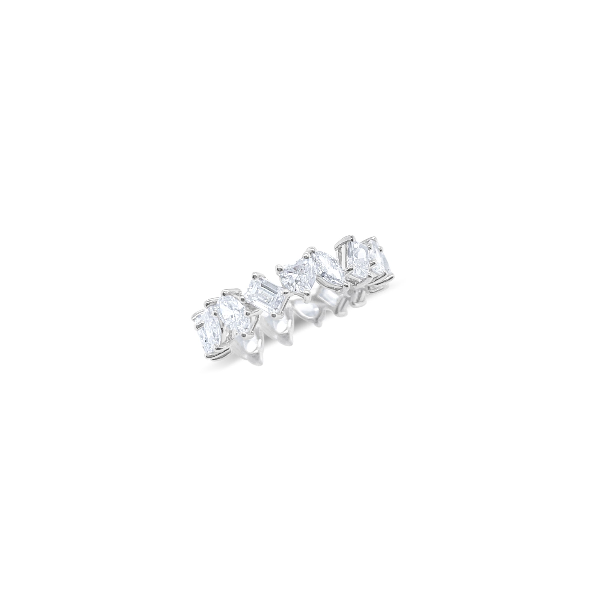 14 Kt White Gold Mixed Stone Eternity Band 3.10 Cts