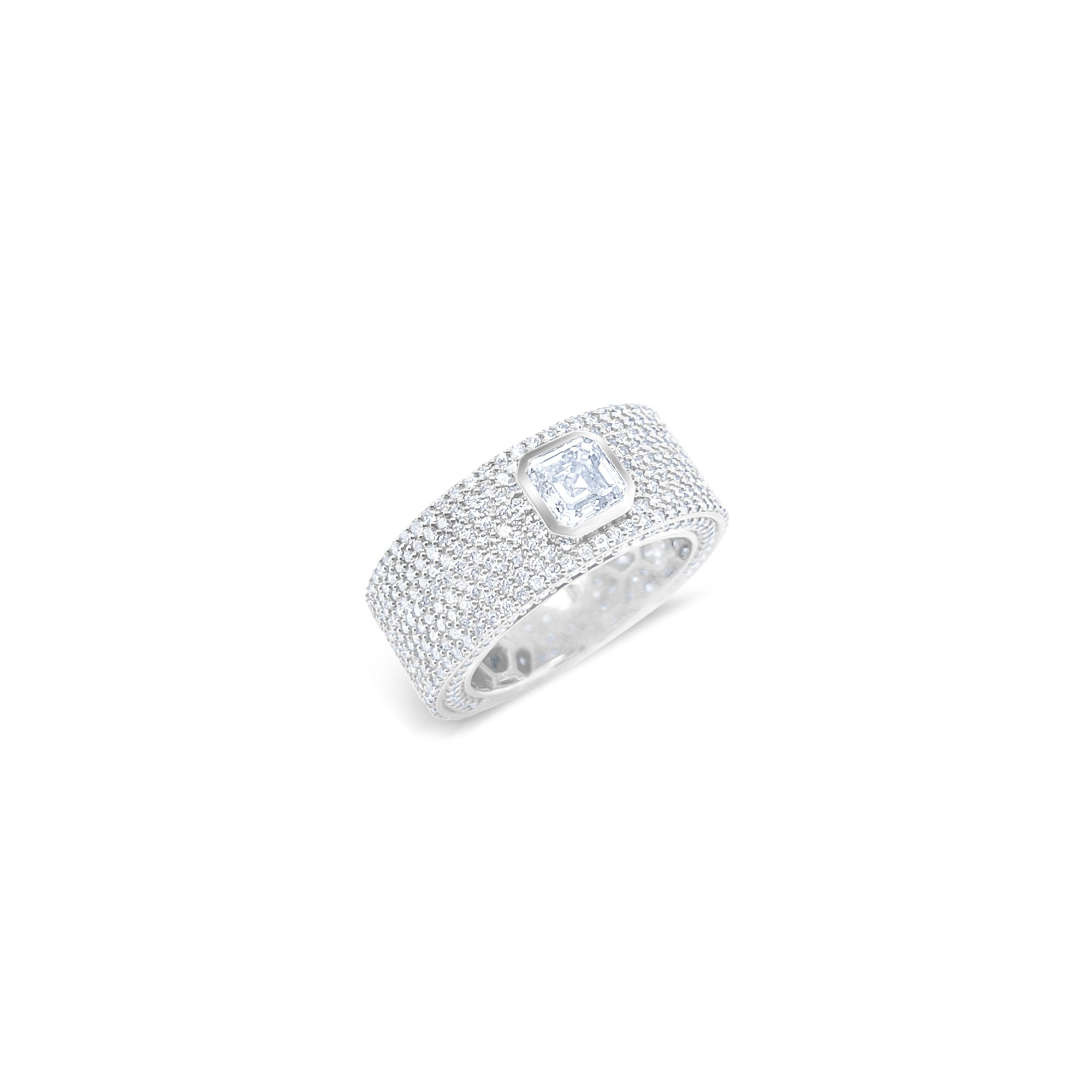 14 Kt White Gold Cushion Cut 4.04 Ct Diamond Ring