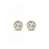 14kt Yellow Gold Bezel Set 2 Carat Lab Grown Studs