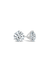 Studs Earrings | Round Cut 5ct and 3 prong Setting LAB Diamond