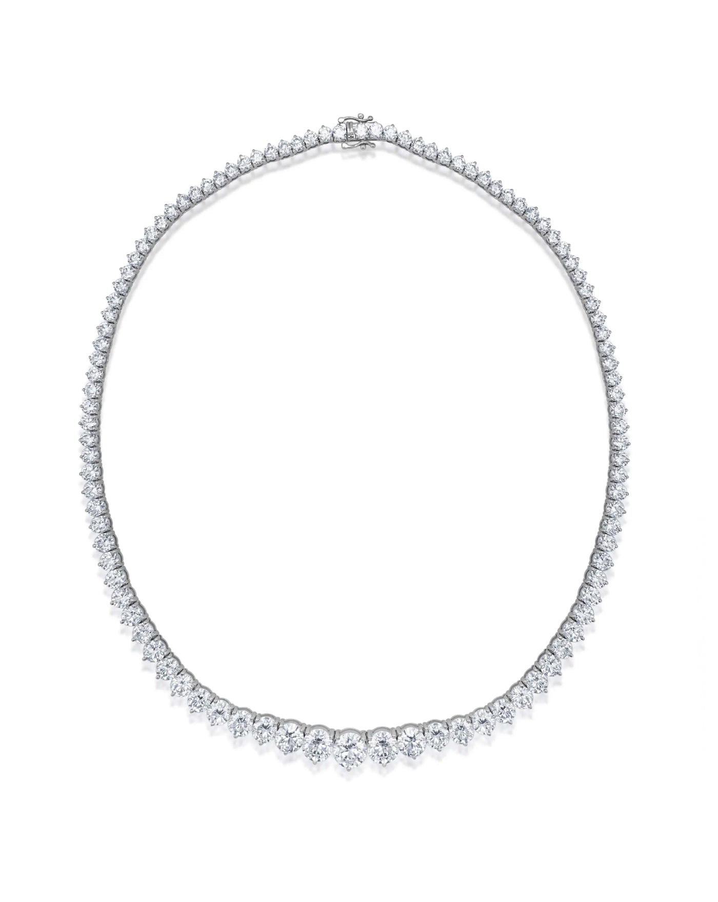 40 Cts Tennis Necklace | Graduated Round Cut