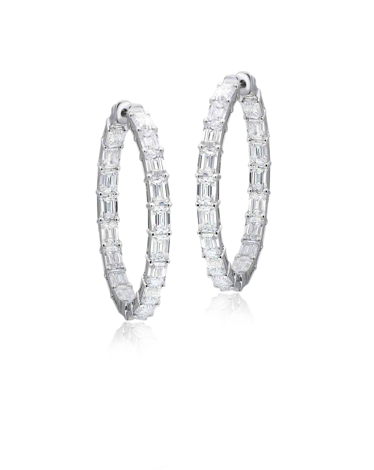 5 Carat Lab Grown Diamond Emerald Cut Hoop | Emerald Cut