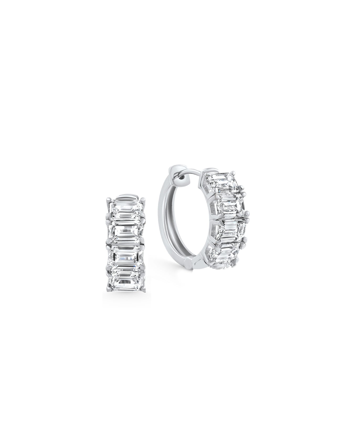1.6 Carat Lab Grown Diamond Emerald Cut Hoop | Emerald Cut