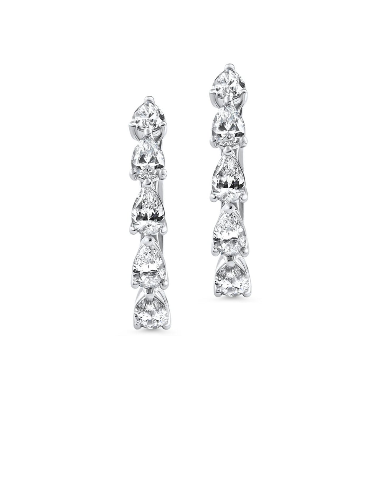 1.8 Carat Lab Grown Diamond  Pear Shape Hoop | Vertical Pear Cut