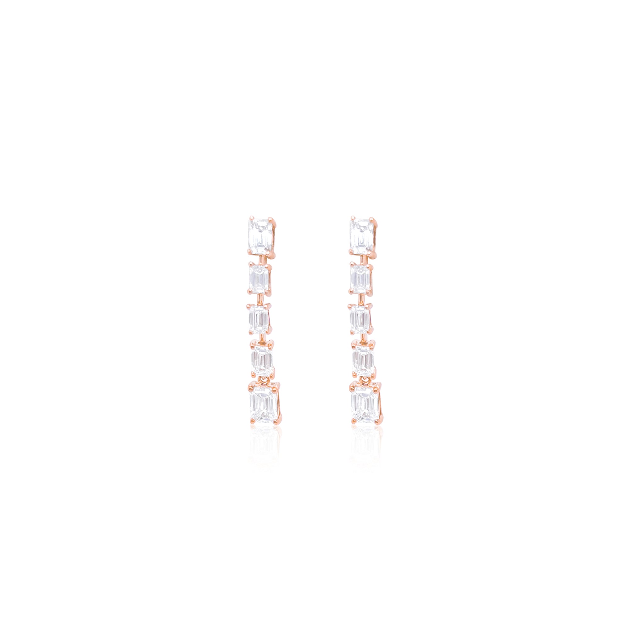 Emerald Cut 1.80 Ct Diamond Drop Earrings