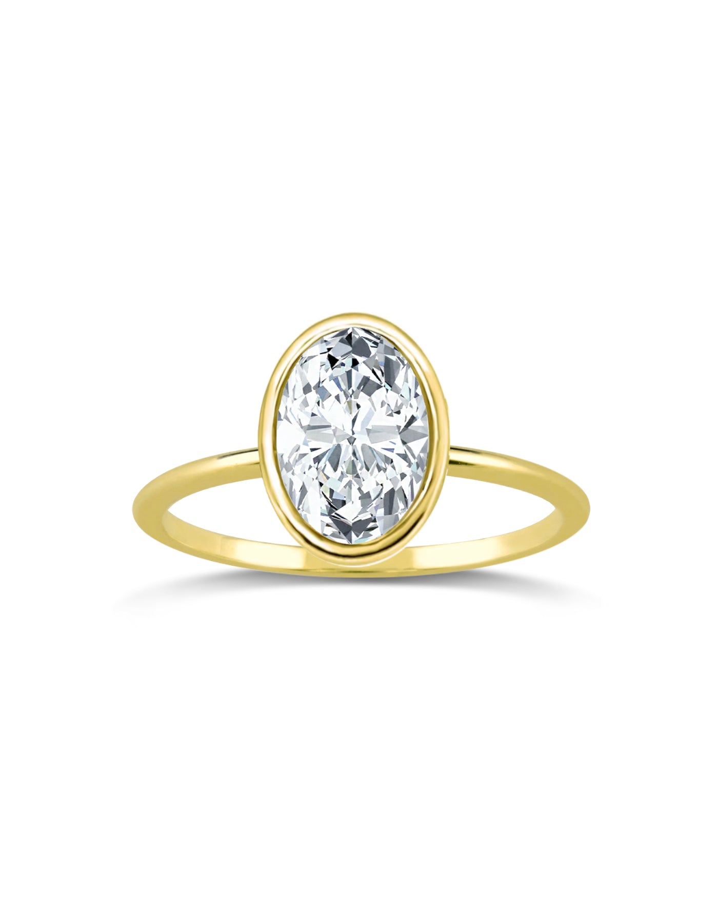 Oval Diamond Solitaire Bezel Set