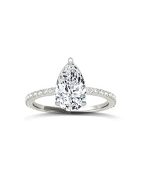 Pear Diamond Solitaire with Diamond Band