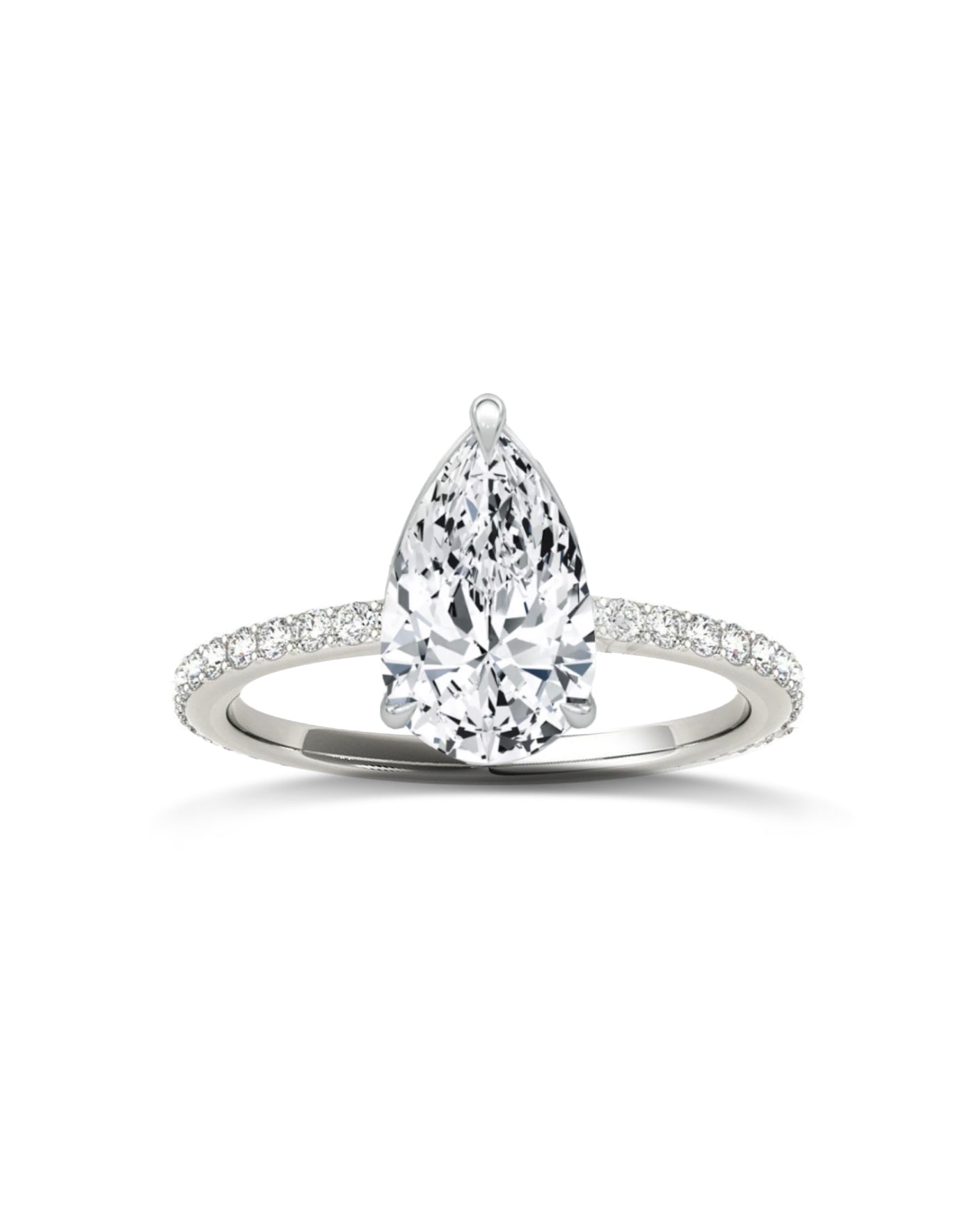 Pear Diamond Solitaire with Diamond Band