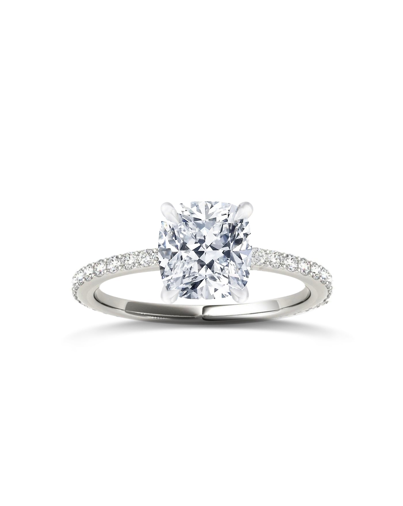 Cushion Diamond Solitaire with Diamond Band