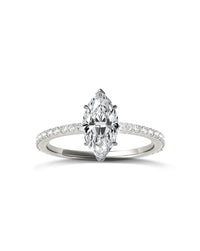 Marquise Diamond Solitaire with Diamond Band