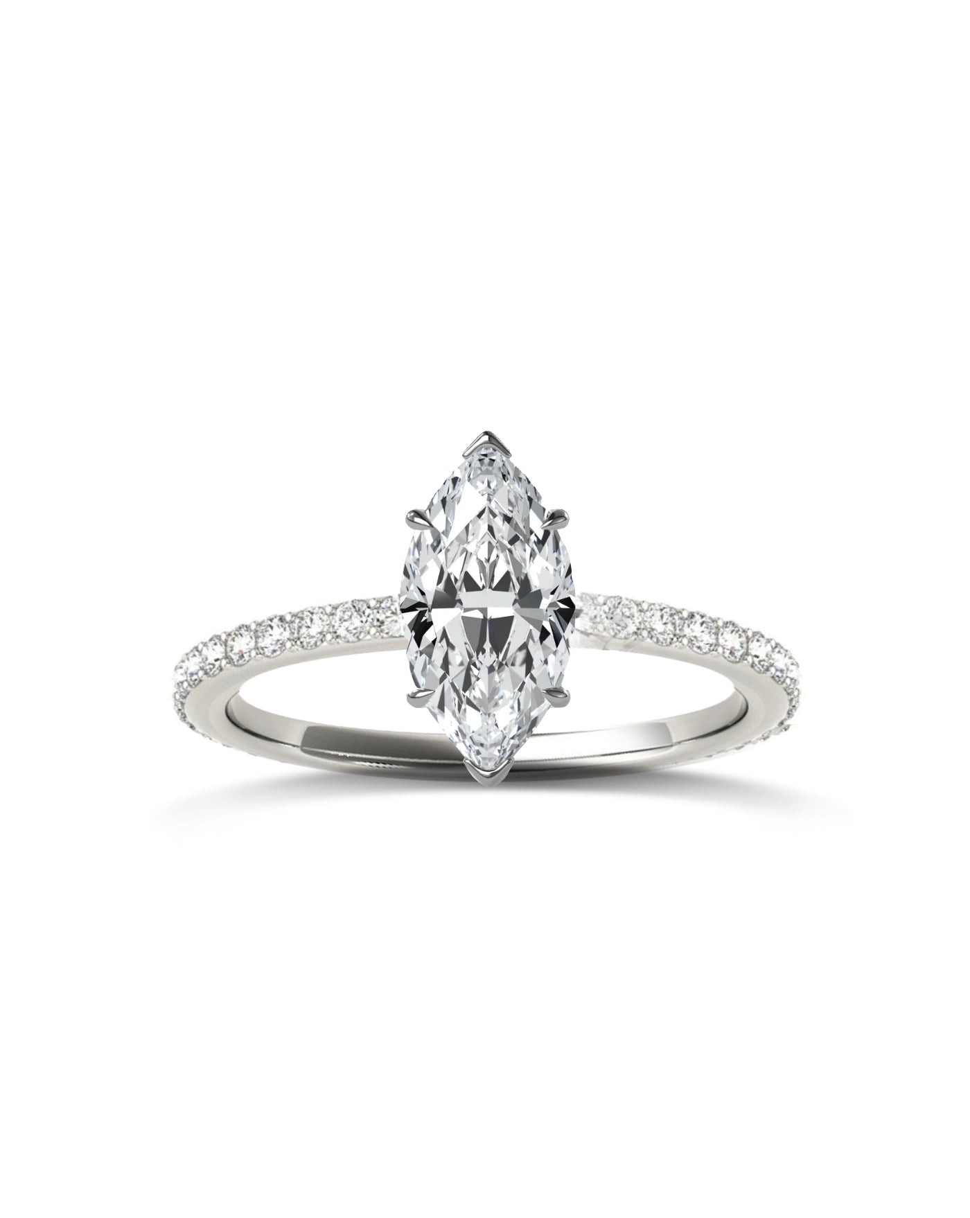Marquise Diamond Solitaire with Diamond Band