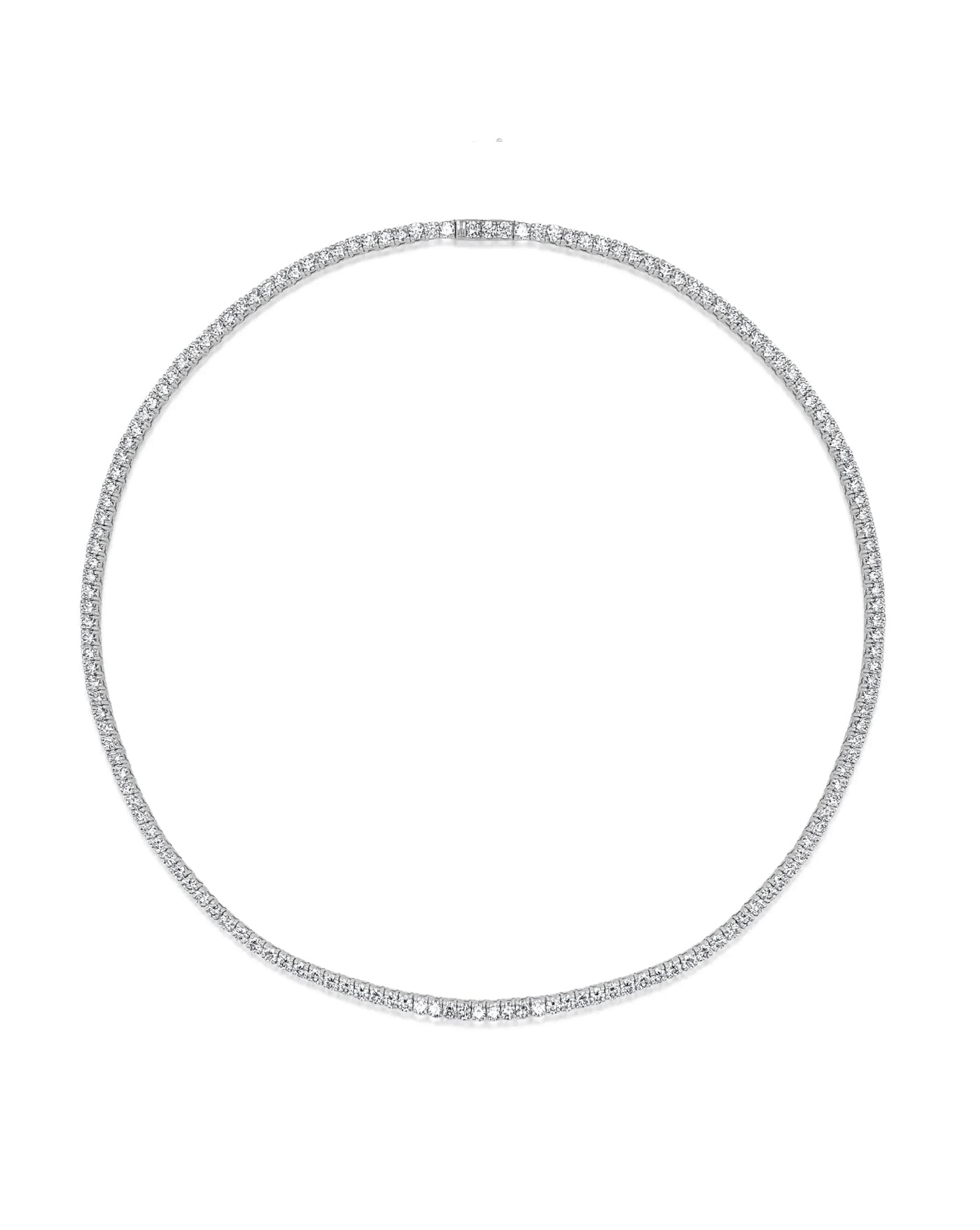 6.75 Carat Tennis Necklace | Round Cut 4 Prong