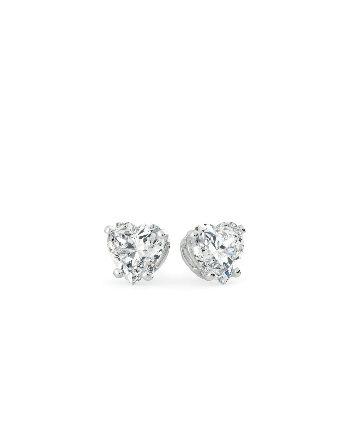 Studs Earrings | Heart Shape Cut 4ct LAB Diamond