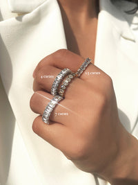 Eternity Band Ring | Emerald Cut 4ct LAB Diamond