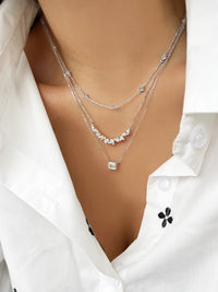 14 Kt White Gold Emerald Cut 1.04 Ct Diamond Necklace