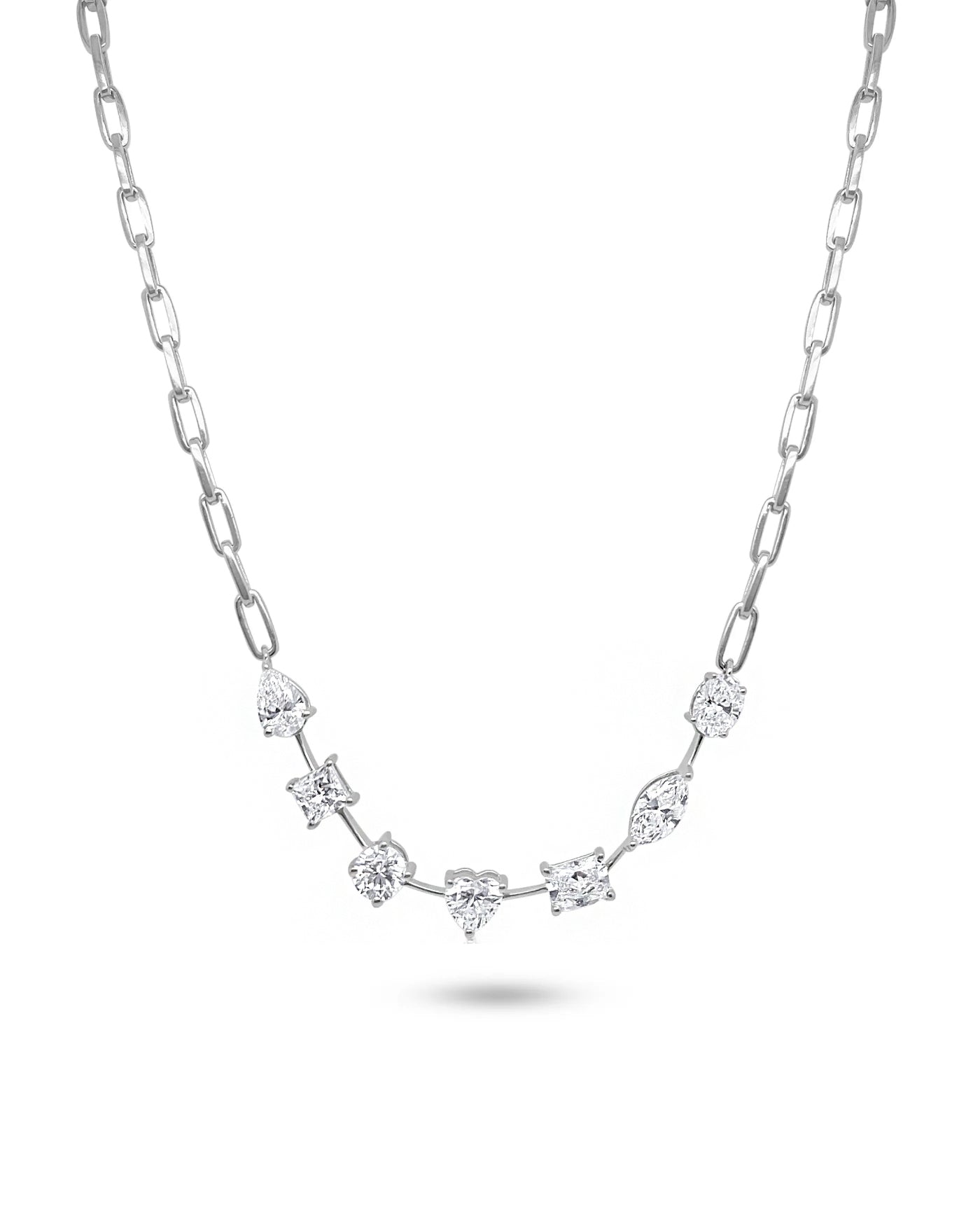 10.81 Carat Paperclip Mixed Stone Necklace
