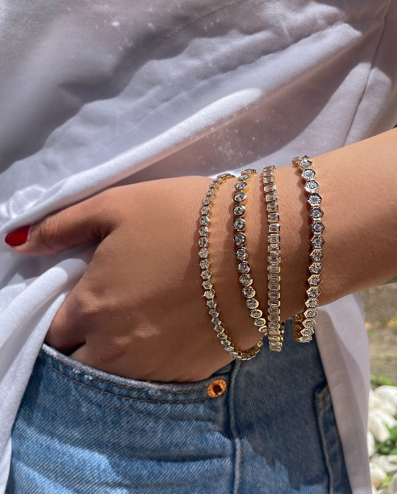 Bezel Set Lab Tennis Bracelet