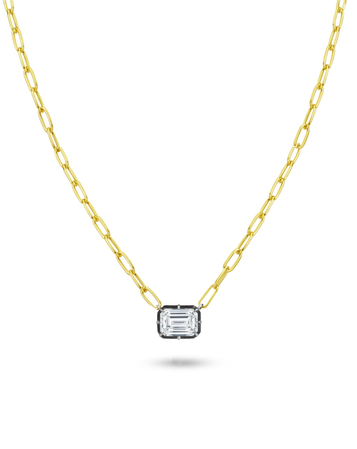 1 ct Colette Diamond Paperclip Necklace Emerald Cut