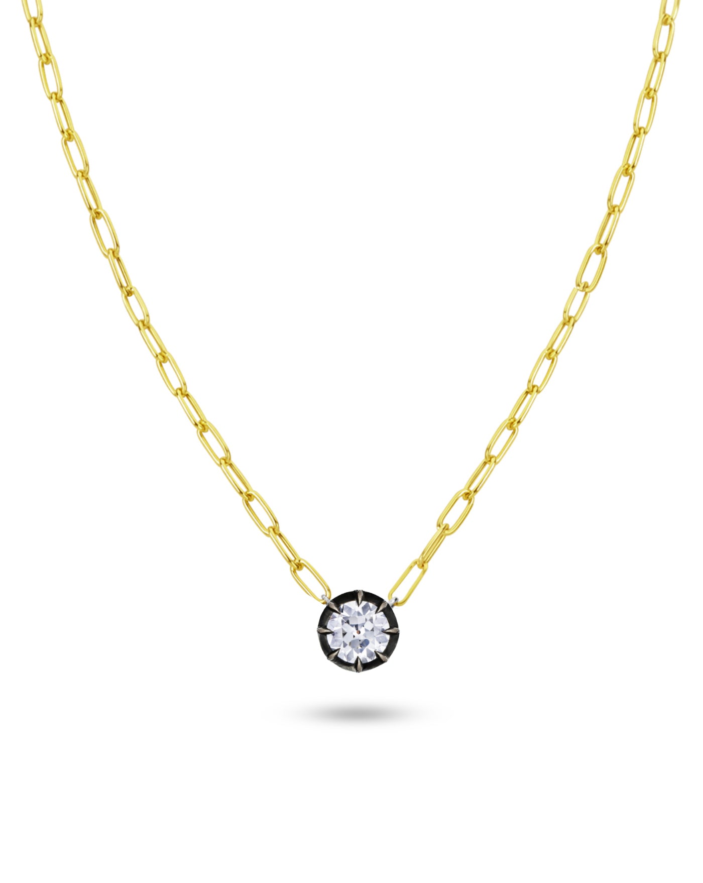 1 ct Colette Diamond Paperclip Necklace Yellow Gold