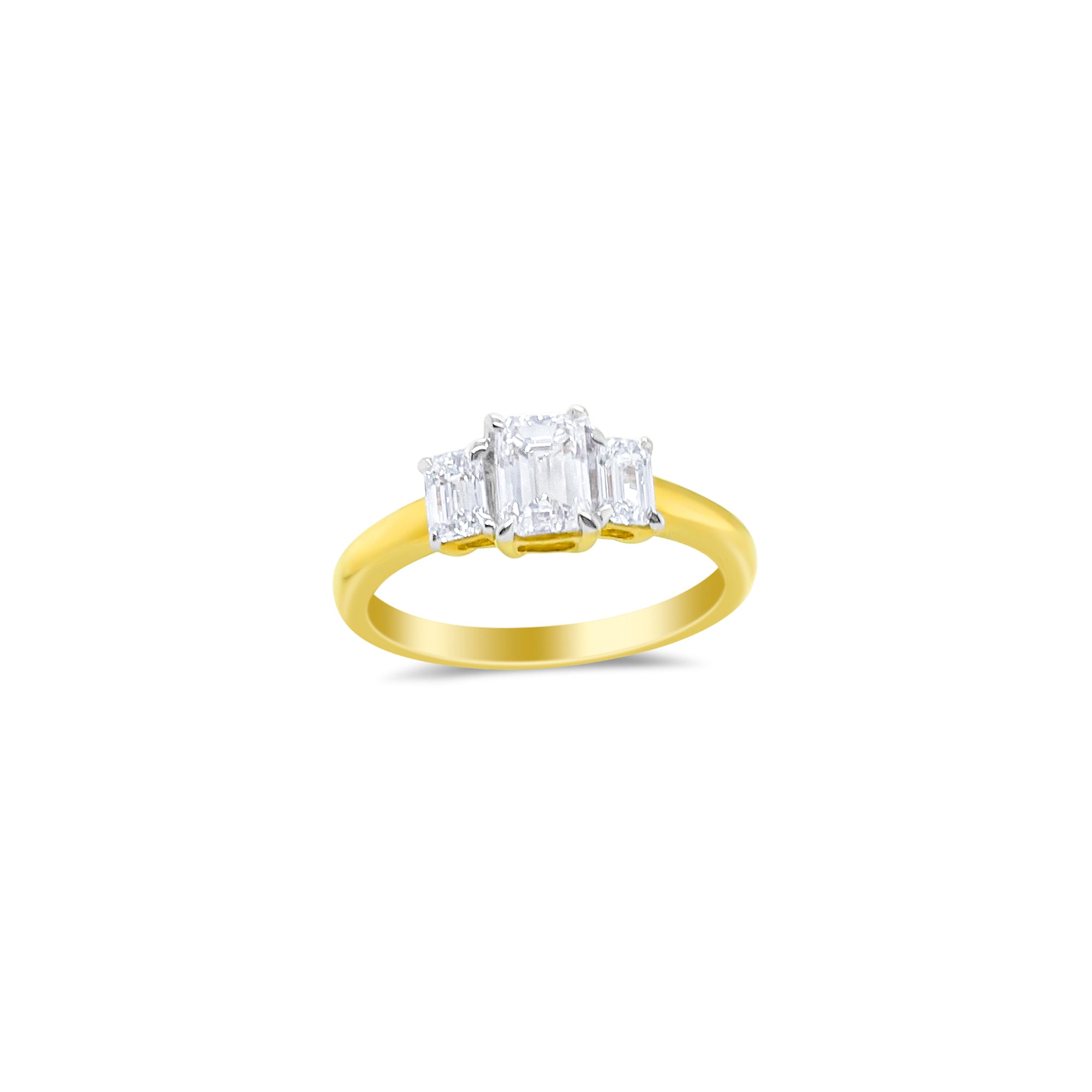 14 Kt Yellow Gold Baguette Cut 1.01 Ct Engagement Ring