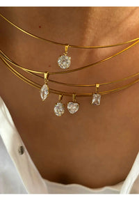 Round Cut Necklace Charm