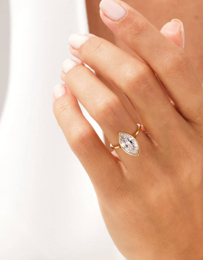 Marquise Diamond Solitaire Bezel Set