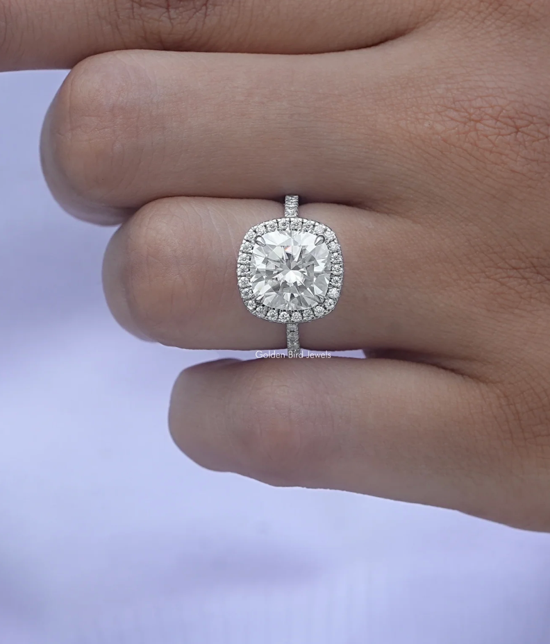 Cushion Diamond Halo Solitaire