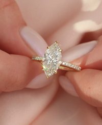 Marquise Diamond Solitaire with Diamond Band