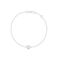 14 Kt White Gold .50 Ct Diamond Heart Bracelet