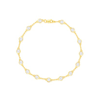 14 Kt Yellow Gold 1.08 Ct Bezel Diamond Bracelet