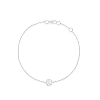 14 Kt White Gold Cushion Cut .53 Ct Diamond Bracelet