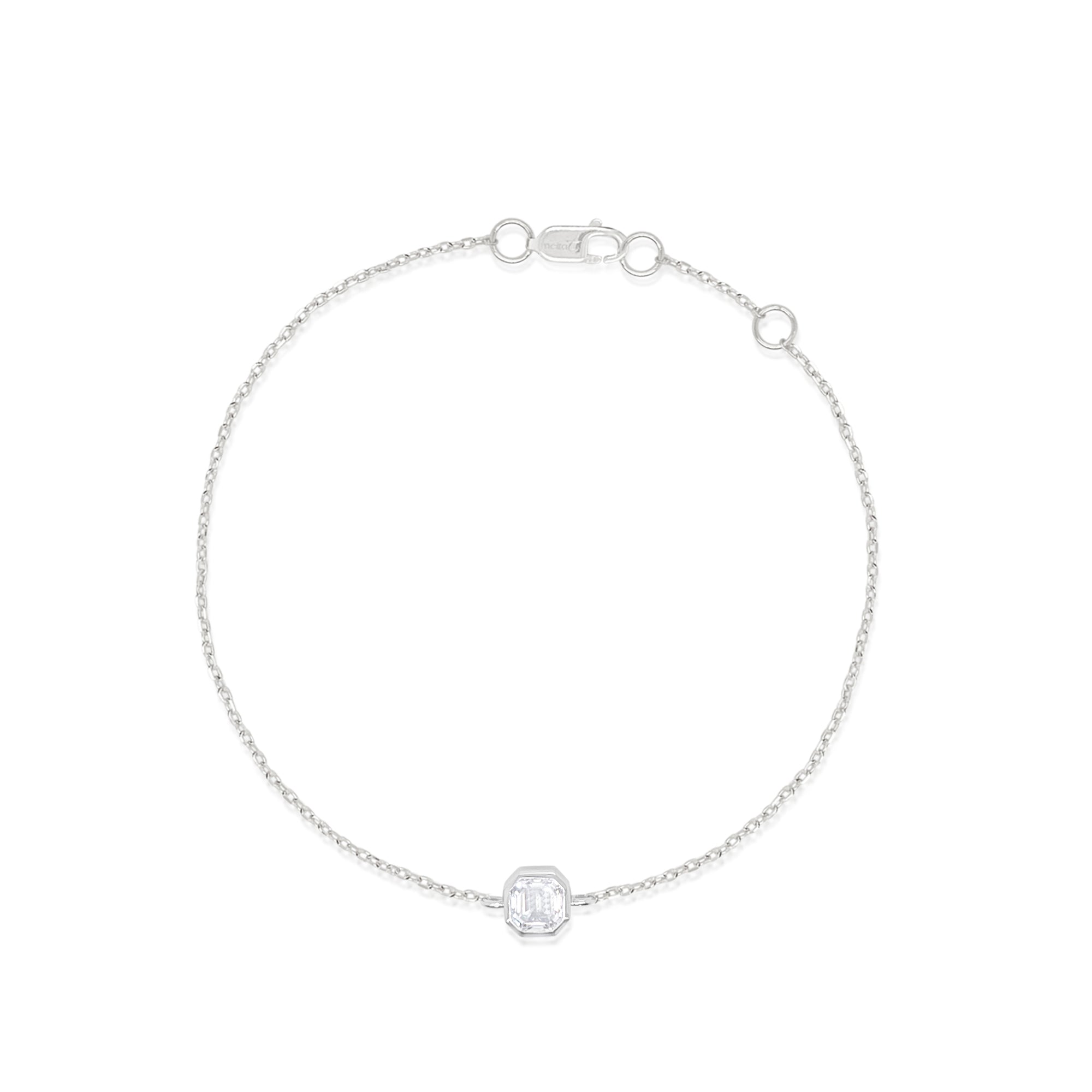 14 Kt White Gold Cushion Cut .53 Ct Diamond Bracelet