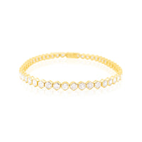 14kt Yellow Gold Bezel Set Lab Tennis Bracelet 7.53 ct