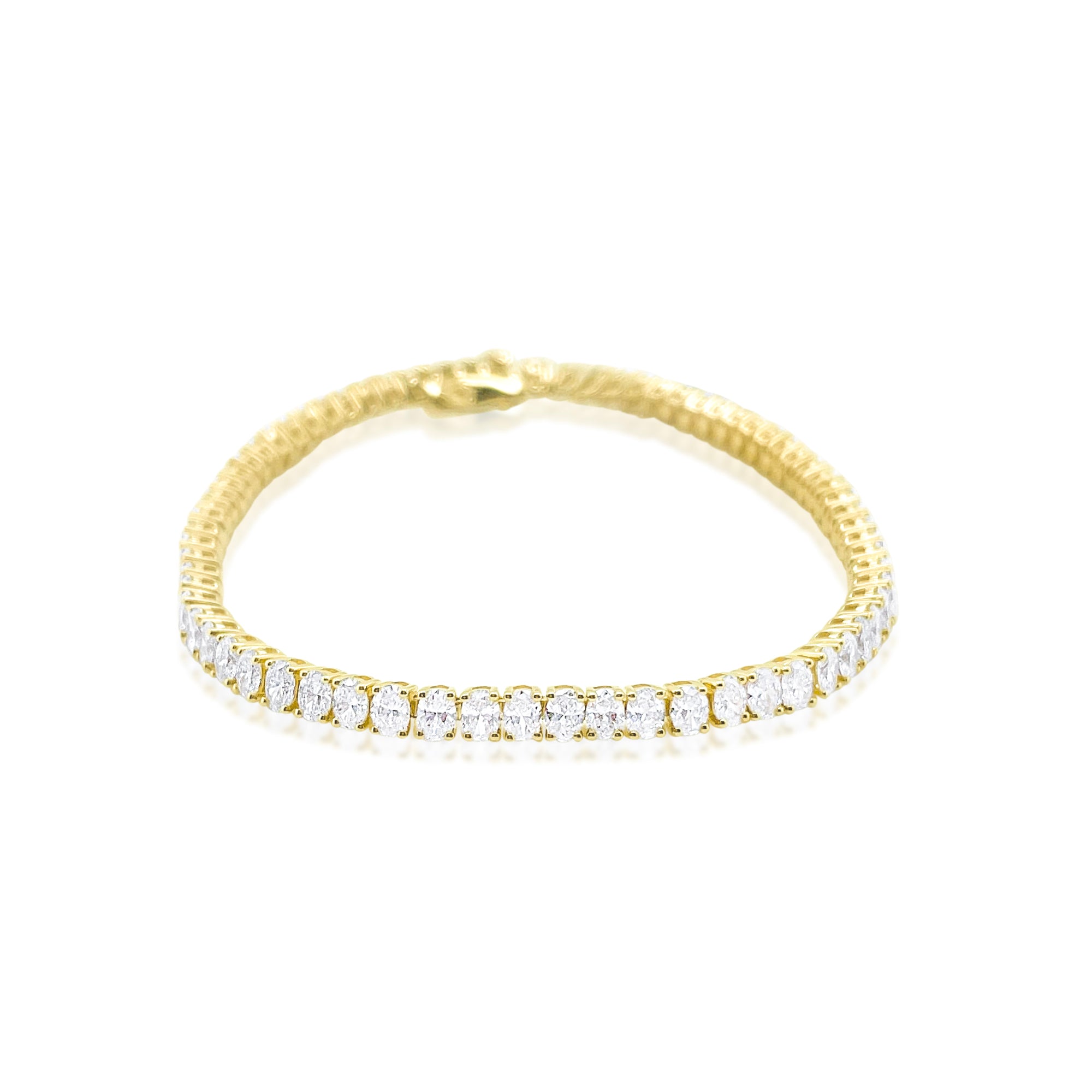 14kt Yellow Gold Oval Diamond Tennis Bracelet 5.30 ct
