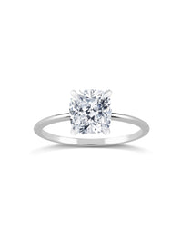 Cushion Diamond Solitaire with Thin Gold Band