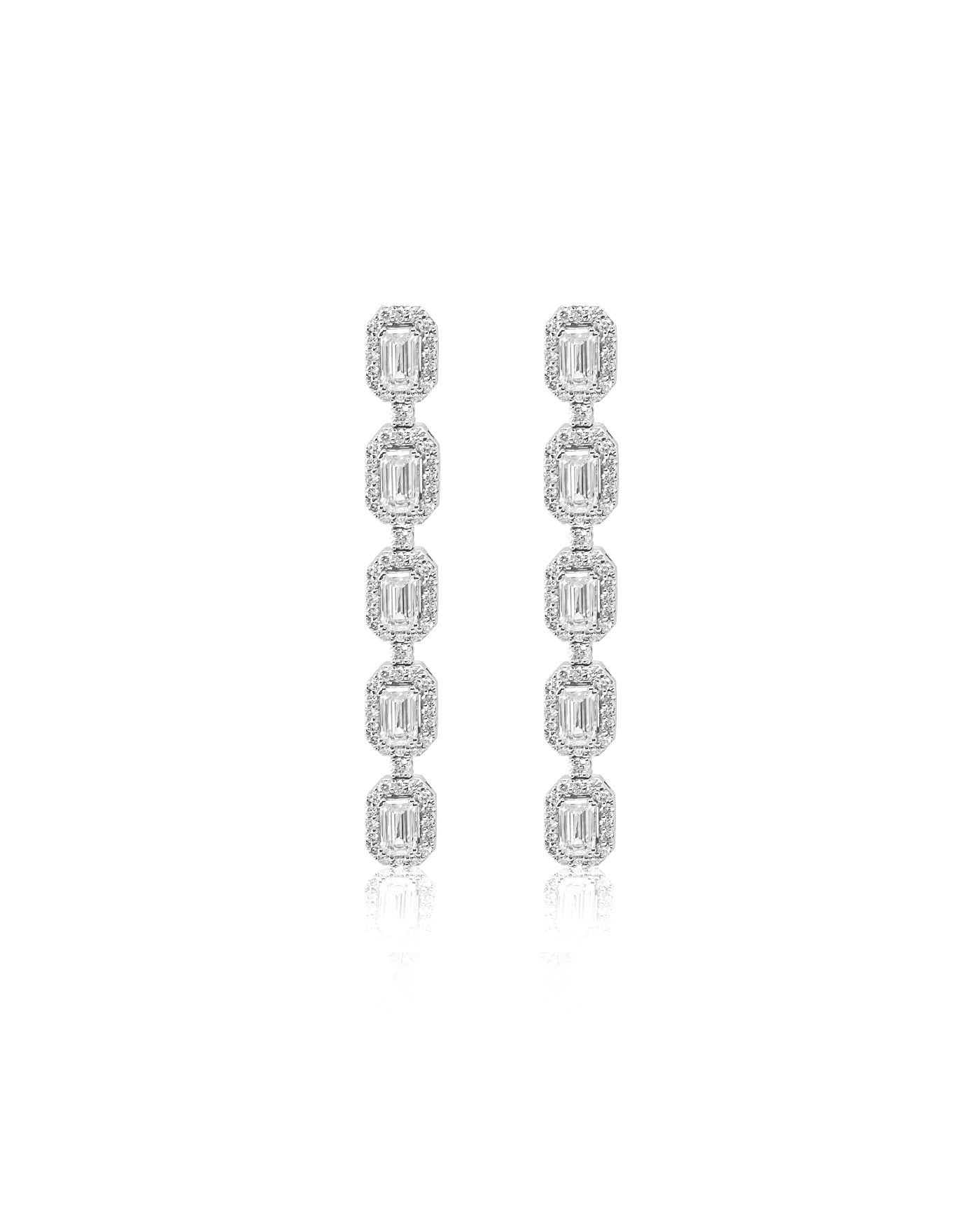 Emerald Cut Drop Earrings 4.73 Ct