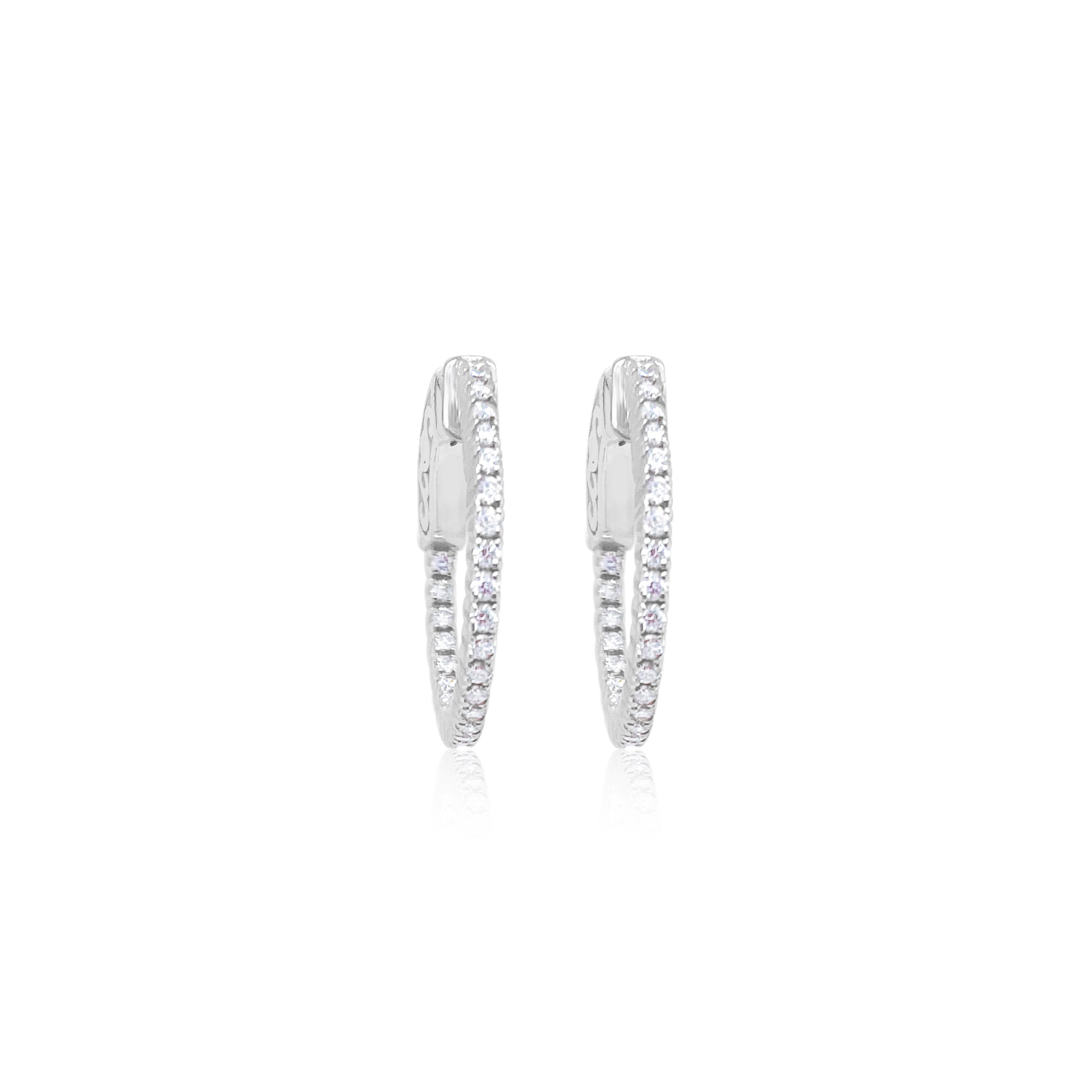 Round Cut Diamond Lab Grown Hoops .52 cts