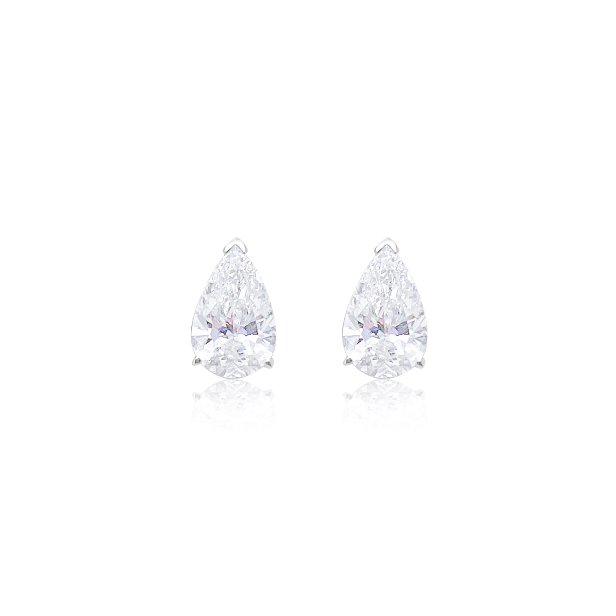 3.14 Ct Lab Grown Pear Diamond Studs