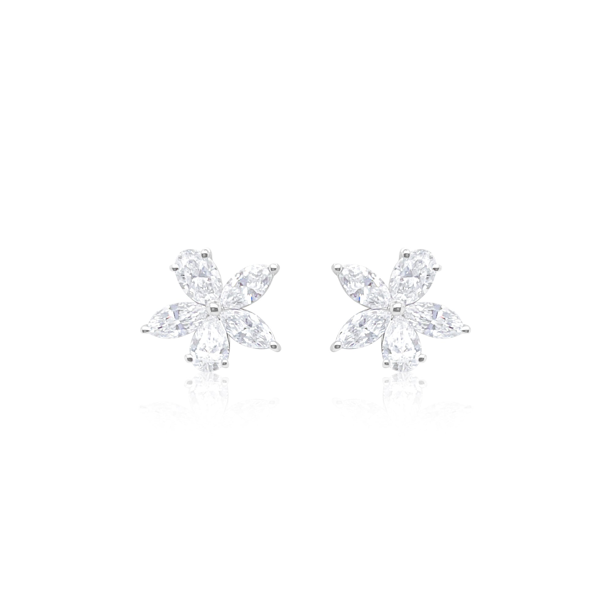2.37 Ct Lab Grown Diamond Flower Earrings Cluster