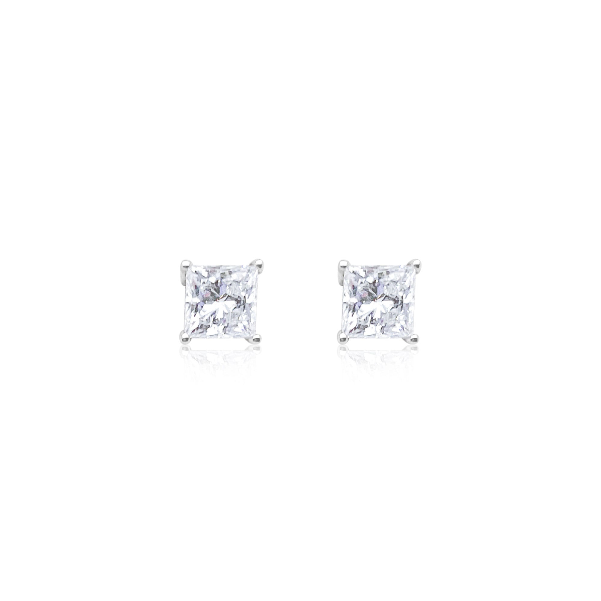 Princess Cut 1.54 Ct Lab Grown Diamond Stud Earrings