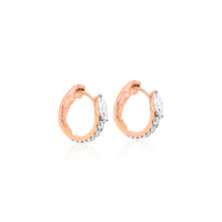 14 kt Carat Rose Gold Marquise and Round Cut 1.1 Ct Lab Grown Earrings