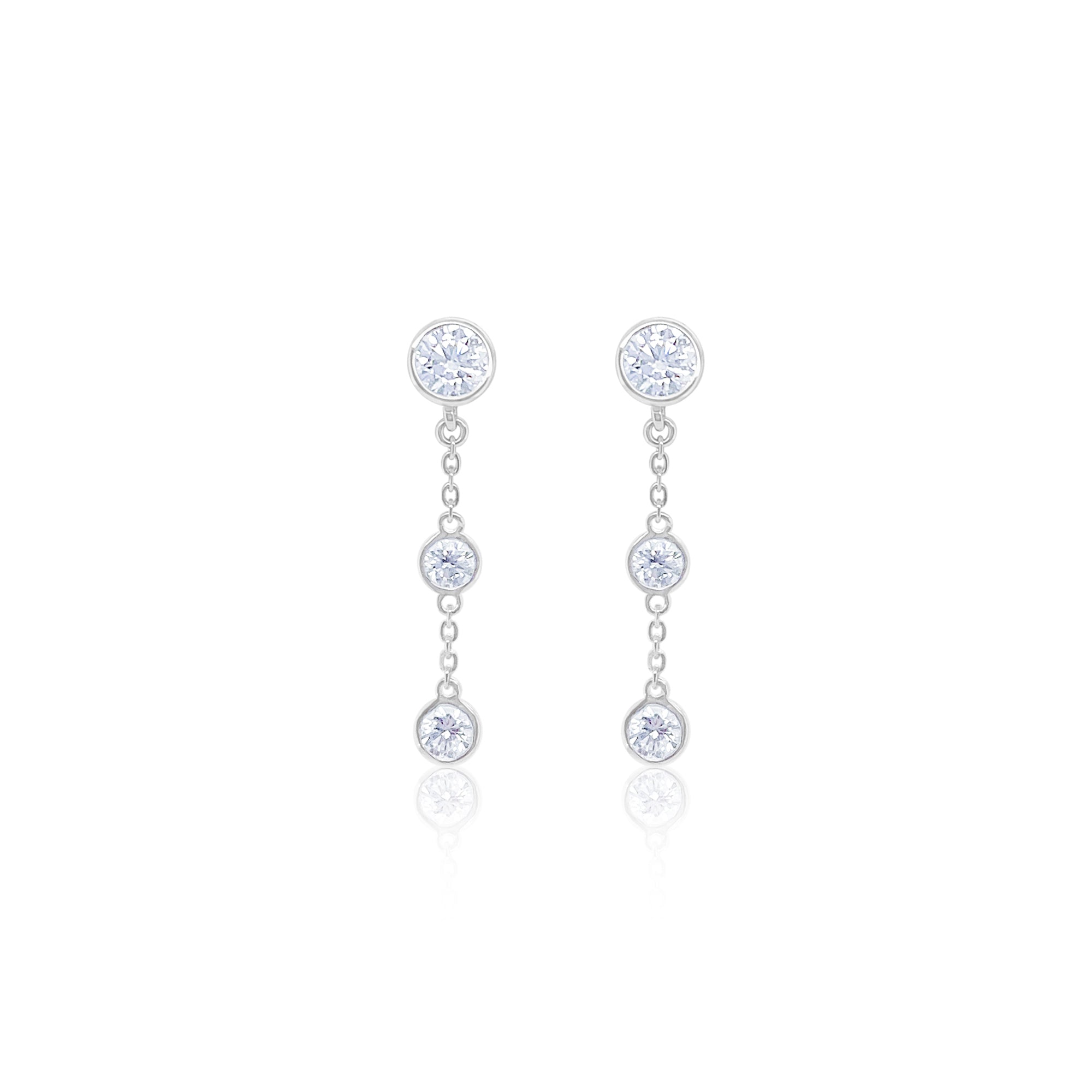 1.55 Ct Diamond By the Yard Earrings in 14kt White Gold