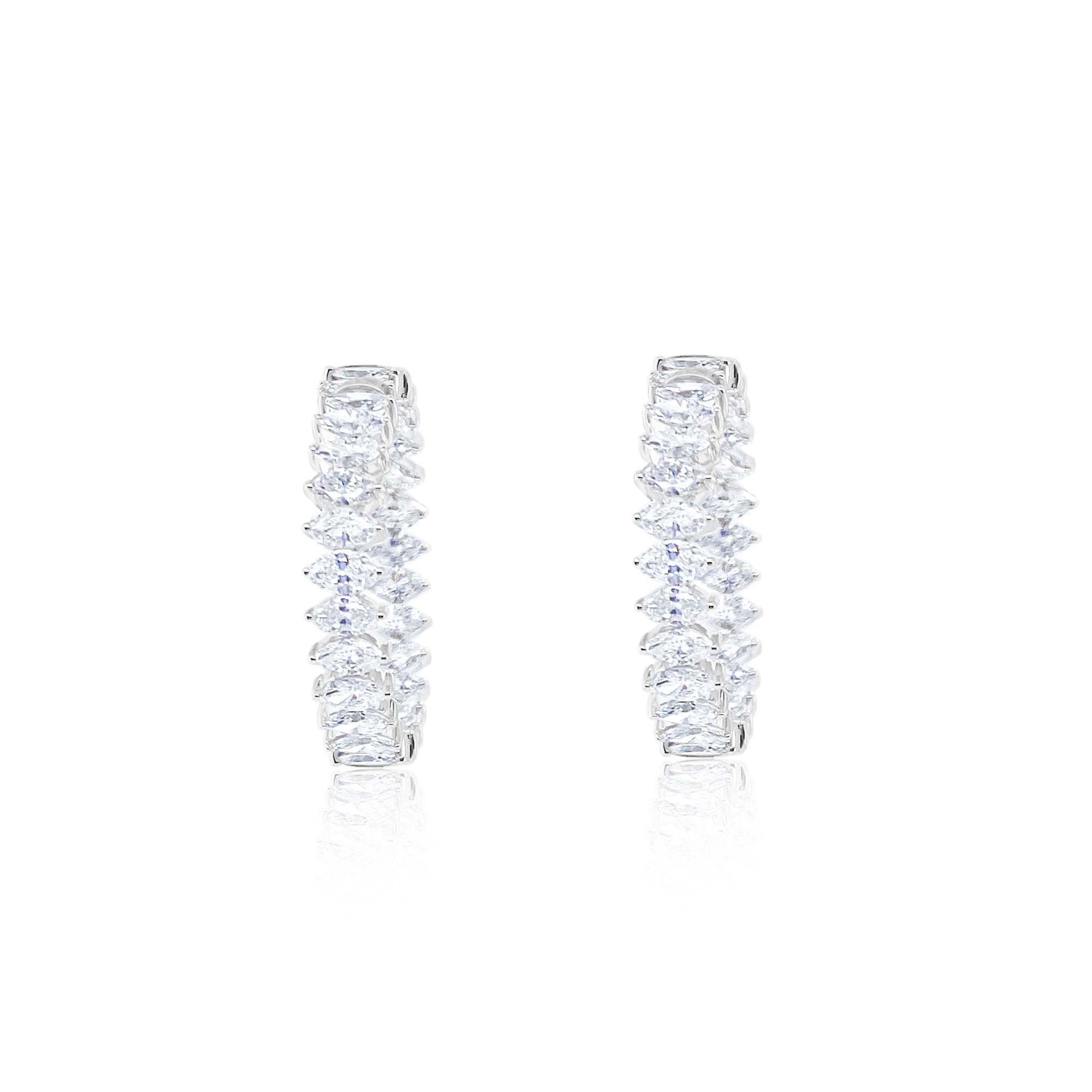 Marquis Shaped Diamond Hoops